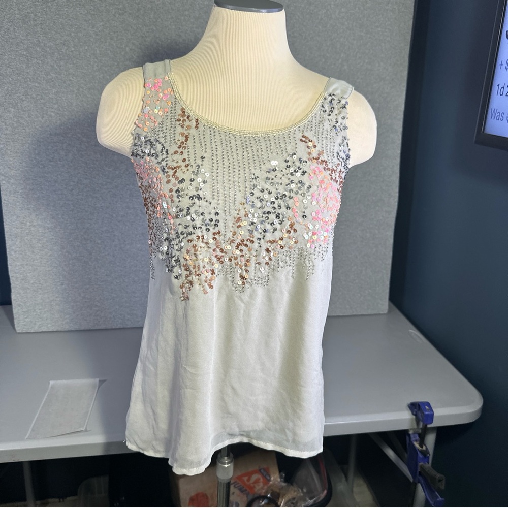 Women’s XS BKE Boutique Lined Tank Beaded Accents Y2K SKU 019
